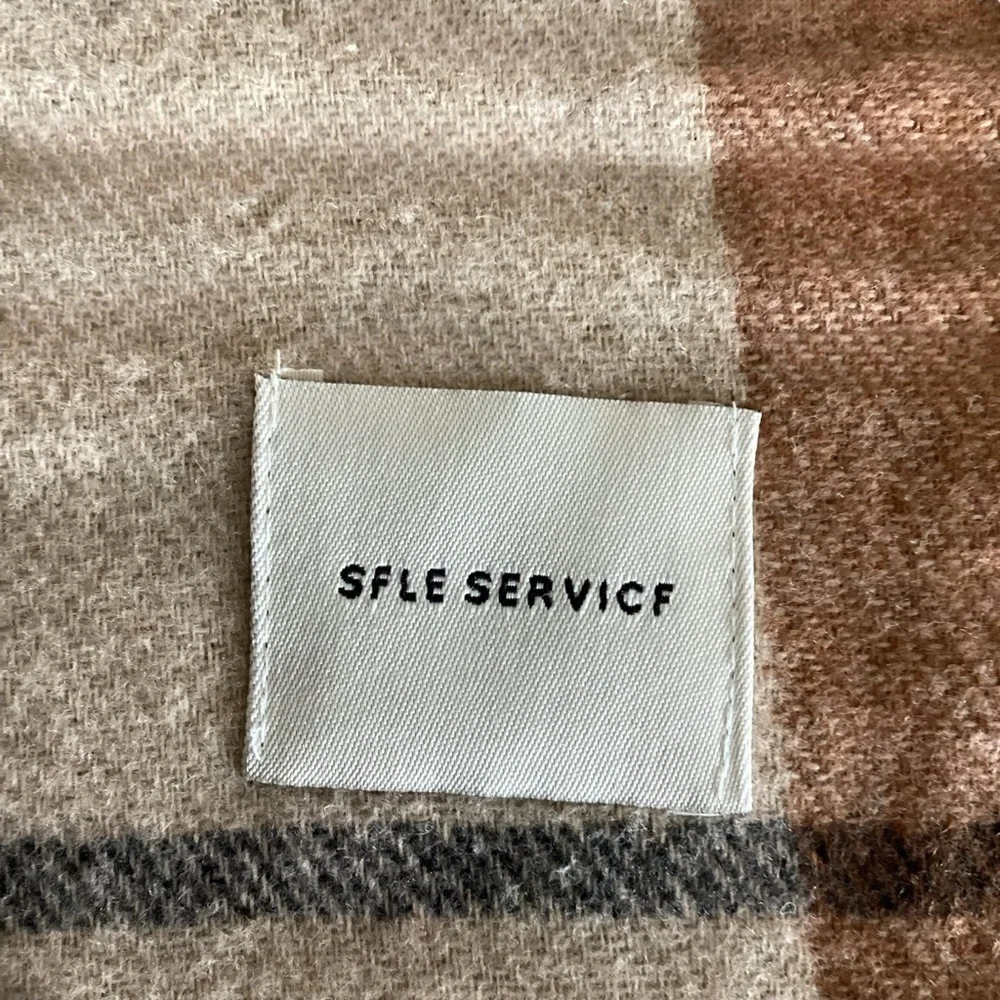 Self Service Plaid Woolen Scarf Shawl Wrap Brown Earth Tones New